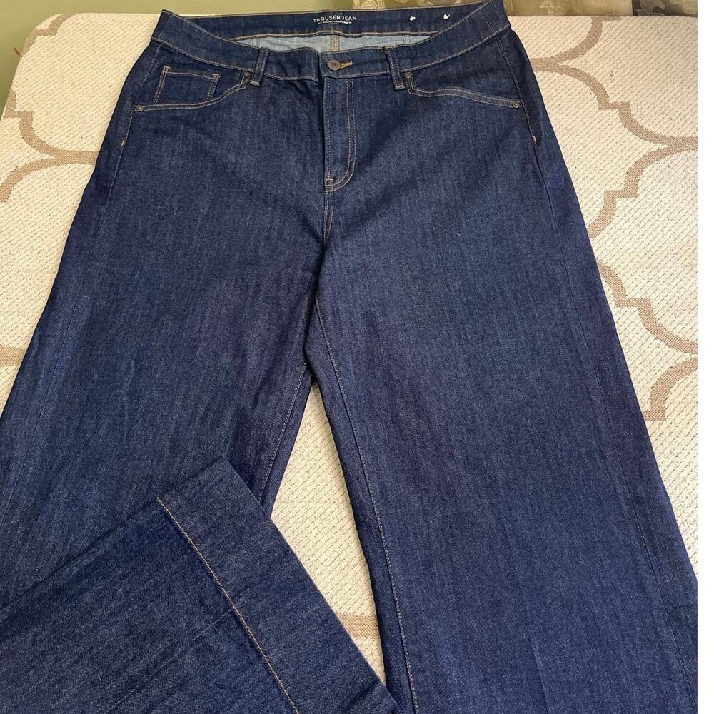 Chico’s Trouser Jean Wide Leg Dark Wash Jeans, size US 12/ Chicos size 2 - Picture 3 of 13
